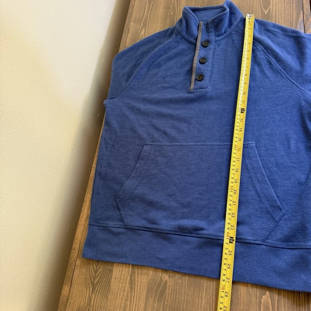 Banana Republic Men's Large Blue Mock Neck‎ Button Pullover Sweatshirt